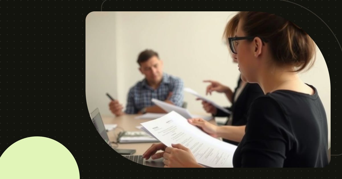 A moderated usability session, a participant at a laptop and a moderator taking notes