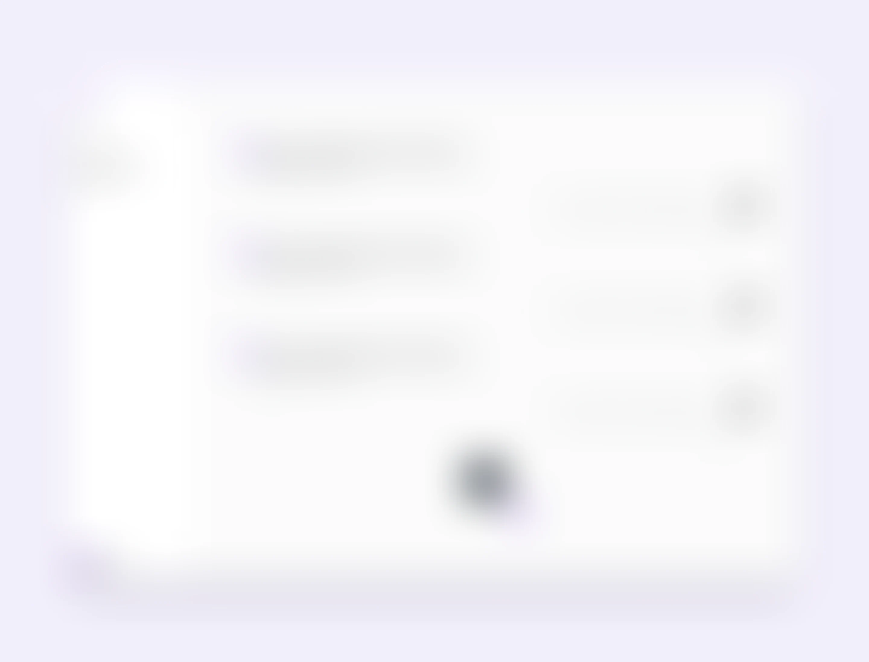 Chatbot screen, shown blurred because it is under NDA