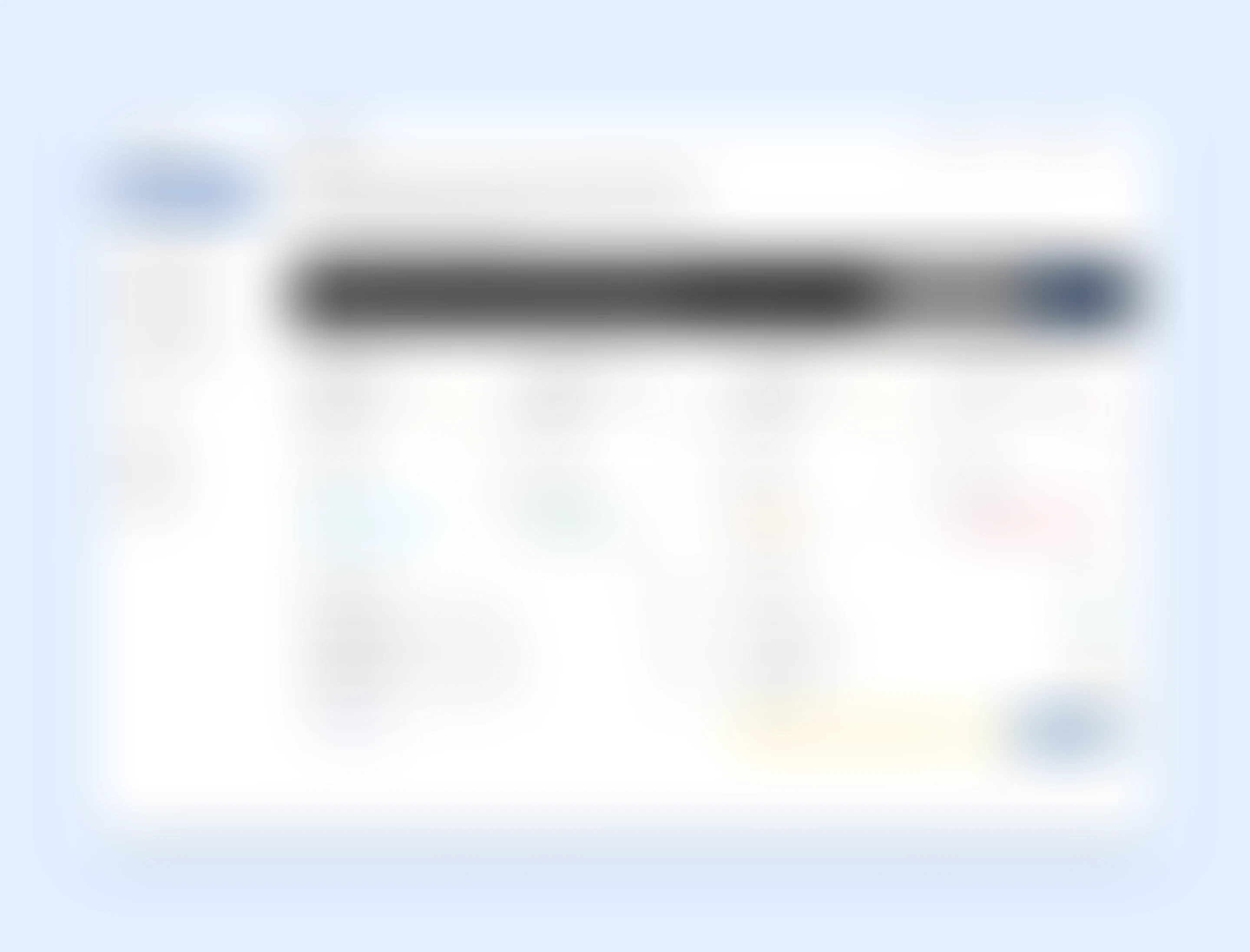 The morning review screen, shown blurred because it is under NDA