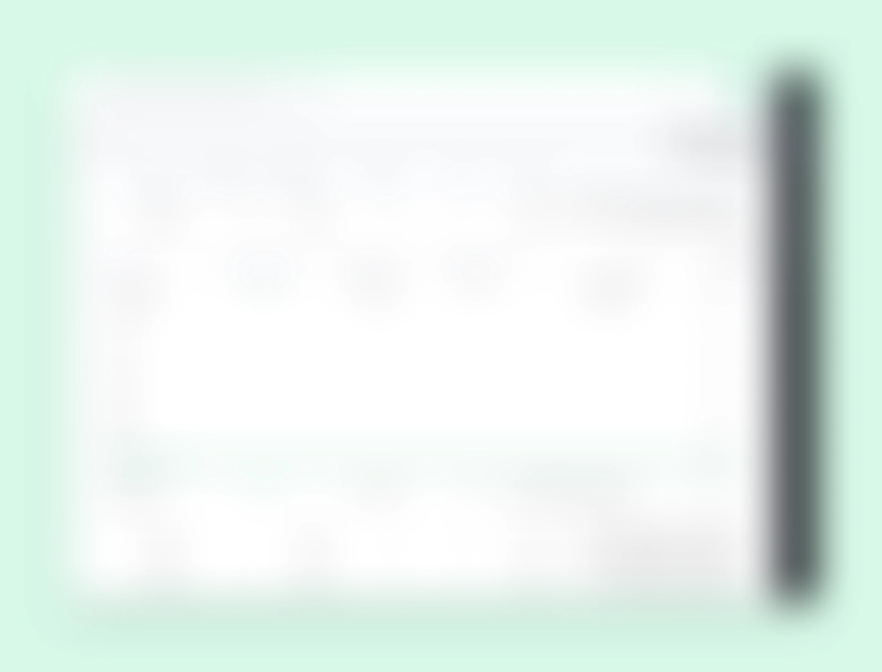 Results screen, shown blurred because it is under NDA