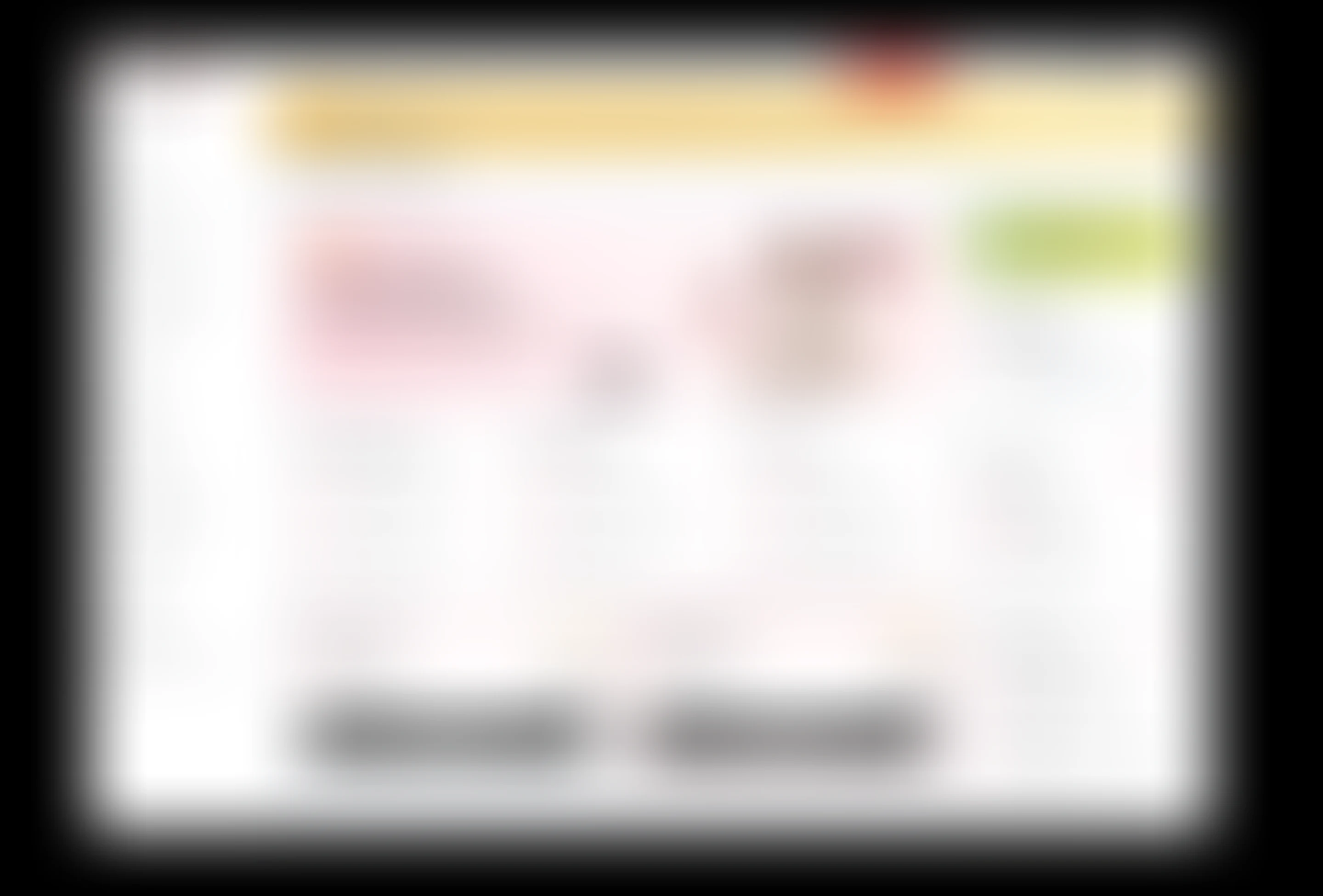 Web app screen, shown blurred because it is under NDA