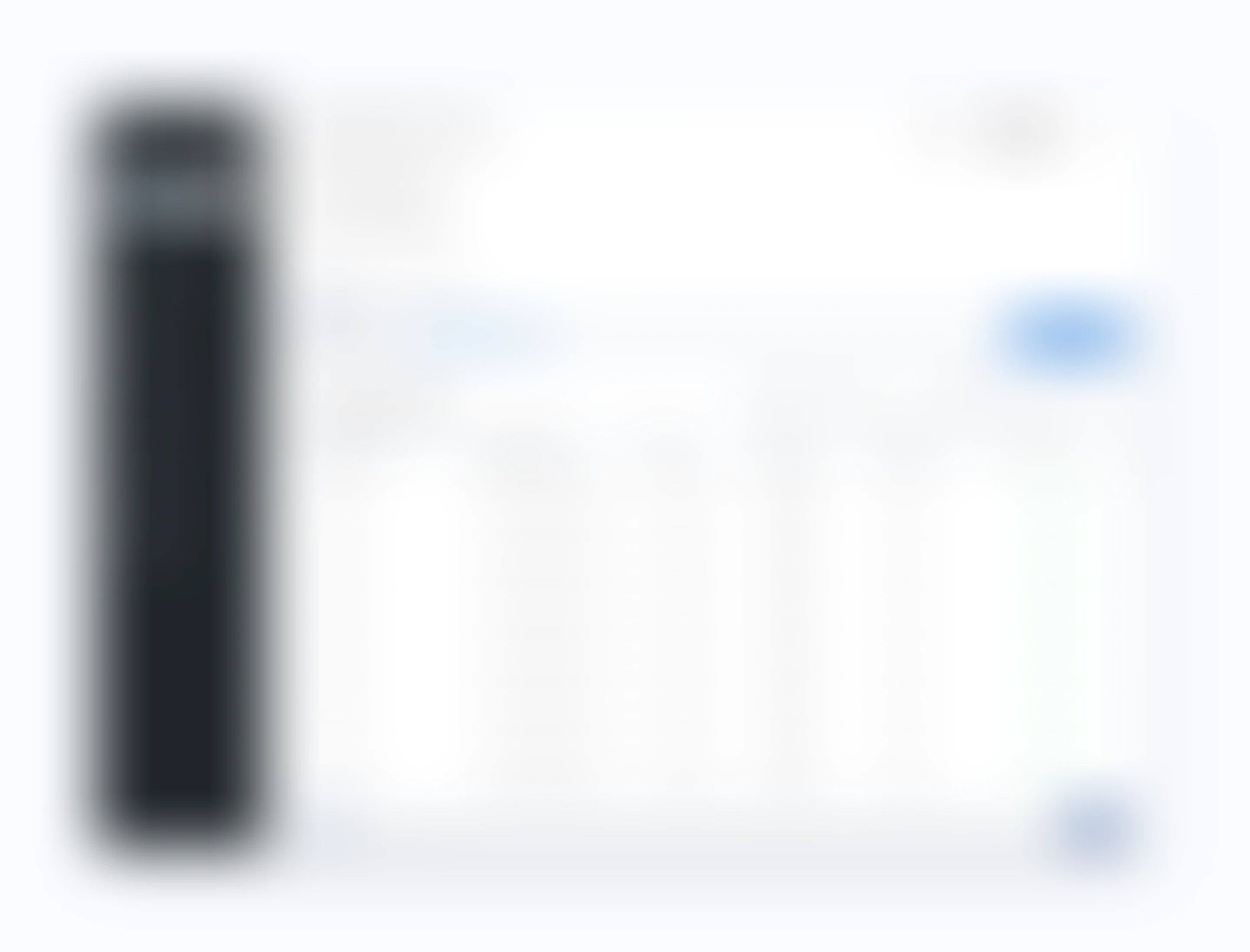 Money screen, shown blurred because it is under NDA